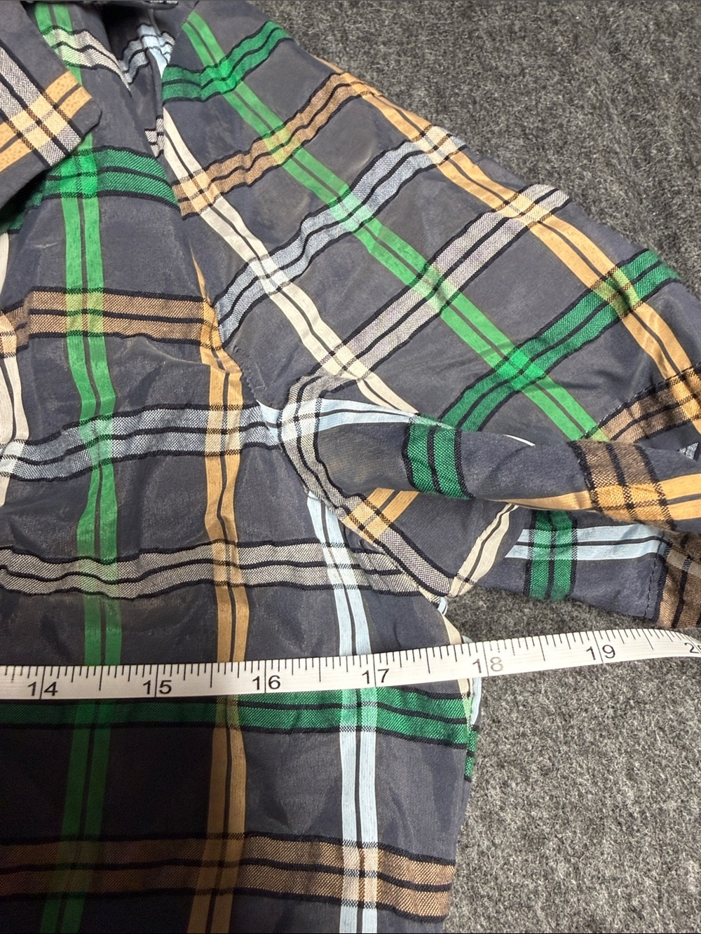 Munthe Green Plaid Midi Wrap Dress with Tie Waist - Picture 4 of 7